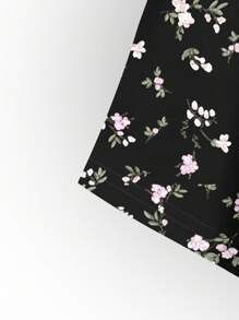 EMERY ROSE 大码女式夏季休闲花卉印花简约 T 恤，适合度假