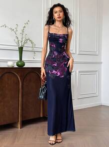 EastFlair 女士夏季优雅花卉印花无袖连衣裙 - 彩色 - 查看 4