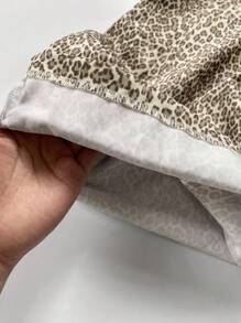 Elamini Pantalones anchos de pierna delgados y sexys con estampado de leopardo, aptos para uso casual, de vuelta a la escuela