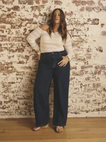 Aralina Jeans in denim larghi e casual con tasche, dalla vestibilità morbida e versatile, per taglie comode