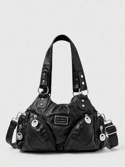 Grunge Punk حقيبة كتف/شنطة يد كاجوال بطراز روكر بانك حديث للنساء