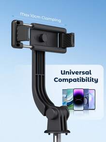 Teckwe Selfie Stick Tripod, Extendable Aluminum Tripod With Wireless Remote, Compatible With IPhone And Android Smartphones, Perfect For Travel, Vlog, Video And Photo(Black) - Black - View 8