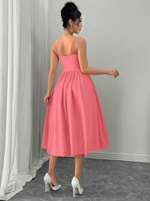 Rafferiza 时尚百搭露背束腰喇叭裙，适合约会、派对、秋冬季