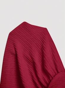 SHEIN MOD Red V-Neck Ruched Waist Short Plus Size Women Jumpsuit