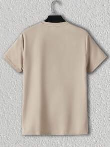 HIMLAND Men Round Neck Short Sleeve Tee Casual Plain T-Shirt, For Going Out, Boyfriend Gift