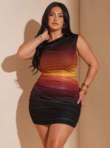 SHEIN BAE 大码女式夏季印花优雅乡村度假约会海滩女士短裙、女士生日礼服、女式秋季服装、校服、Y2k 服装、女式乡村服装、女式复古服装、女式节日服装、婚礼宾客曲线礼服、女士夏季服装、女士礼服、女士生日服装 - 彩色 - 查看 5