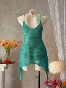 SHEIN Swim 时尚贝壳图案无袖沙滩罩衫