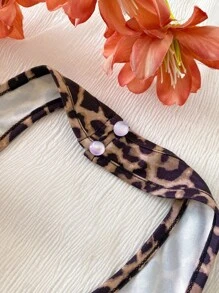 少女休闲露背挂脖豹纹背心，度假风格 - 彩色 - 查看 5