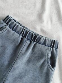 Vintaside Kids Toddler Boy 2pcs Striped Fashion Versatile All-Match Casual Denim Vibe Set