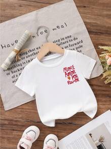 T-shirt décontracté à manches courtes et col rond, simple, pour bébé fille, convenant pour l'été