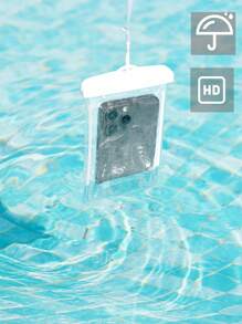 1pc Waterproof Phone Pouch Glow In The Dark Universal Phone Case Dry Bags Luminous Large Frame Compatible With IPhone 12 Pro Max Mini 11 XR 8 Plus Galaxy Pixel HTC Nexus (White) Basics Swim Bag Swimmers Tropical Coastal Vibes Beach Bag For Swimming Summer Island Holiday Vacation Beach Accessories For Men Woman - White - View 5