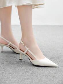 CUCCOO BIZCHIC Spitze Stilettos Elfenbein, elegante Pendler-, Party- und Arbeitspumps für Frauen, Riemchenpumps mit hohem Absatz - Chantilly - Übersicht 3