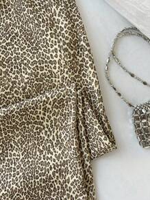 Elamini Pantalones anchos de pierna delgados y sexys con estampado de leopardo, aptos para uso casual, de vuelta a la escuela