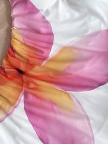 SHEIN Tween 女童休闲花卉印花贴身迷你背心裙，舒适简约的设计