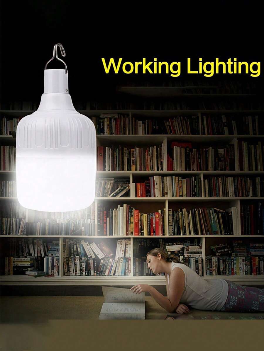 1 停电应急家用充电灯，超亮多功能防水 USB 充电户外摊位灯，无线照明超亮 LED 灯户外防水停电应急灯，非常适合停电帐篷露营 - 白色 - 查看 1