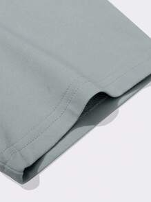 Manfinity LEGND 男士标语图案落肩T恤，2000年代风格 - 灰色 - 查看 6