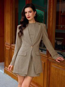 Vintamour Women 2 Pieces Vintage Elegant Dress Blazer Set Casual Outfits Two Pieces Set Women Vacation Outfits Woman 2 Pieces Sets Ladies Business Casual Woman Wedding Guest Dress Women 2 Pieces Set Women Birthday Outfits For Women Elegant Dresses For Women Office Outfits For Women Fall Clothes For Women Fall Women Clothes Winter Clothes For Women Birthday Dresses For Women Fall Dresses For Women Work Outfits For Women Fall Outfits Work Clothes Women