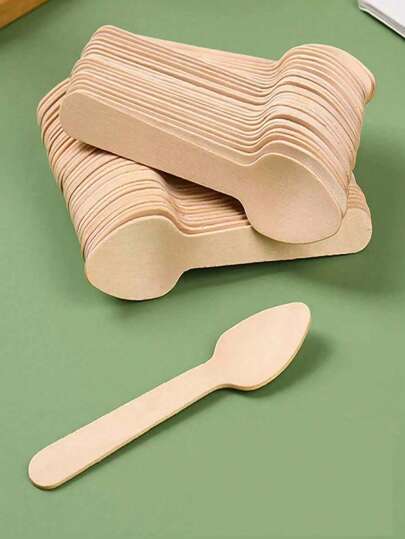 Wooden Disposable Dinnerware Set, Spoon, Fork And Knife, Cake Dessert Ice Cream Fork, Ideal For Family, Outdoor, Holiday, Halloween, Christmas And Other Holiday Parties, Birthday Banquet Tableware, Desserts, Shaobing, Ice Cream Sticks, Western Tableware, American Steak Wood Tableware Sets, Wedding And Home Decor, Dining Tableware, Kitchen Accessories And Home Kitchen Supplies.