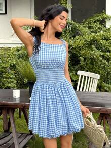 Ria Solene Mini Spring/ Summer Dress With Off-Shoulder For Women - Blue - View 4
