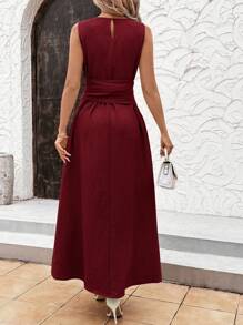 Ellevyn Vestido sin mangas de unicolor para mujer, elegante para el verano