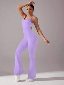 Yoga Basic Tuta yoga senza cuciture/Sexy schiena aperta/Vita a V profonda/Abbigliamento sportivo e casual