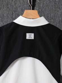 Tween Boy's Casual Big Letter Print Polo Shirt And Shorts Set,Black Classy Summer Vacation Clothes,Back To School Outfits For Party,School And Street - White - View 4