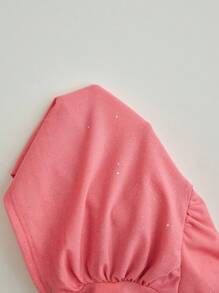 Elamini 时尚亮片吊带露背吊带背心，性感派对风格 - 珊瑚粉 - 查看 6