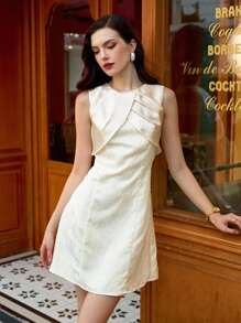 Vintamour Vintage Elegant Women Floral Jacquard Satin Mini Dress Casual Holiday Summer Dresses For Women Summer Outfits For Women Summer Dress Vacation Outfits Woman Wedding Guest Dress Women Birthday Dresses For Women Vacation Outfits Women Country Concert Outfit Elegant Dresses For Women Birthday Outfits For Women White Outfits For Women Vacation Dress Casual Dresses For Woman Festival Outfits For Women Brunch Outfits For Women Vacation Dresses - Apricot - View 6