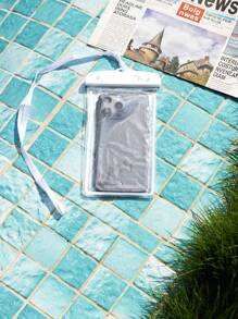 1pc Waterproof Phone Pouch Glow In The Dark Universal Phone Case Dry Bags Luminous Large Frame Compatible With IPhone 12 Pro Max Mini 11 XR 8 Plus Galaxy Pixel HTC Nexus (White) Basics Swim Bag Swimmers Tropical Coastal Vibes Beach Bag For Swimming Summer Island Holiday Vacation Beach Accessories For Men Woman - White - View 4