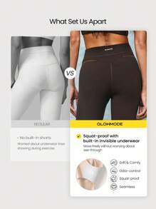 GLOWMODE Quần legging thể thao FeatherFit™ Flow On 24" mềm mại thấm mồ hôi không nhìn xuyên thấu, tập yoga Pilates Barre Studio tác động thấp, mặc thường ngày - Màu nâu Sô-cô-la - Xem 2