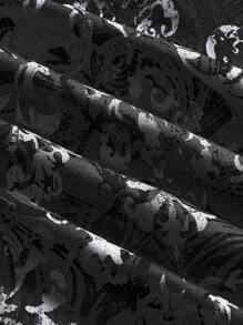 ROMWE Grunge Punk Áo thun nữ mùa hè không tay họa tiết dây leo màu tím dễ thương, co giãn, nhún bèo, thích hợp mặc đi biển, tốt nghiệp, lễ Phục sinh, hòa nhạc, kỳ nghỉ ở Nashville, thanh lịch - màu đen - Xem 4