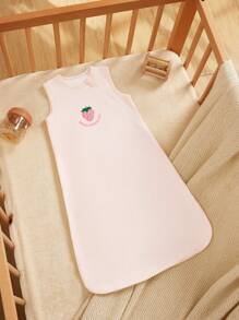 Cozy Pixies 1pc Infant Soft & Breathable Double Layer Pink Strawberry Sleeveless Sleeping Bag, Crib Bedding - Baby Pink - View 5