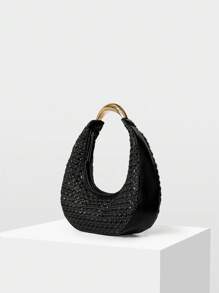 MOTF PREMIUM WOMEN SOLID COLOR WOVEN CHIC COMMUTER SHOULDER BAG