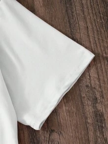 Glissea 橙色字母印花标准版型女士休闲T恤，夏季 - 白色 - 查看 5