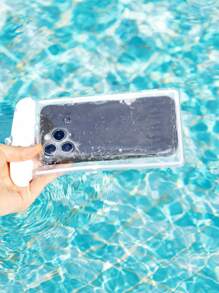 1pc Waterproof Phone Pouch Glow In The Dark Universal Phone Case Dry Bags Luminous Large Frame Compatible With IPhone 12 Pro Max Mini 11 XR 8 Plus Galaxy Pixel HTC Nexus (White) Basics Swim Bag Swimmers Tropical Coastal Vibes Beach Bag For Swimming Summer Island Holiday Vacation Beach Accessories For Men Woman - White - View 3