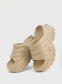 Sugerpunk Y2K 风格坡跟厚底休闲舒适一脚蹬凉鞋，适合女士外出和街头散步