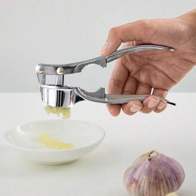Rust-Proof Manual Garlic Press, Features Walnut Crushing And Fruit Pit Removal Capabilities, Dishwasher Friendly Kitchen, Restaurant Grade Kitchen Tool & Cooking Essentials
