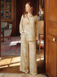 lacRébo Lightweight Leopard Print Button-Up Shirt With Long Sleeves Fall Women Clothes Spring Summer - Multicolor - View 1