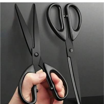 1pc Black Stainless Steel Scissors, Anti-Rust CoatingMulti-Purpose For Daily Household, Fabric Cutting,Embroidery, Sewing, Office Paper Cutting, And TapeCutting, Tools For Men
