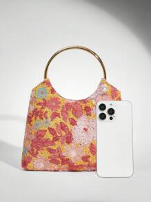 SHEIN BAE 女士花卉亮片多功能日常手提包 - 彩色 - 查看 3
