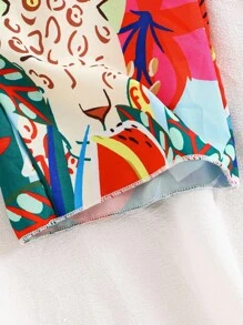 Mono sin mangas con estampado floral para niña, de tela ligera, atuendo casual de verano/playa