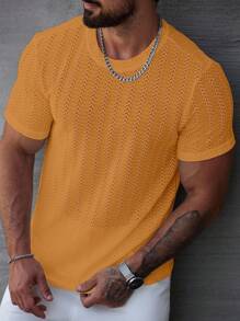 Manfinity Homme Camiseta casual de manga corta y cuello redondo con diseño gráfico de espiga de trigo para hombre en verano
