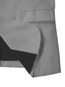 Calvornis 2pcs Men's Solid Color Lapel Neck Long Sleeve Blazer And Pants Casual Suit Set - Light Grey - View 6