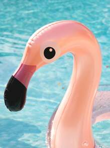 1pc Flamingo Design Thickened PVC Inflatable Swimming Ring Pool Float - Pink - View 3