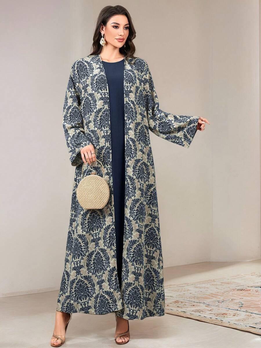 Veilorie 女士保守休闲长袍和超长阿拉伯风格连衣裙套装 - 藏蓝色 - 查看 1