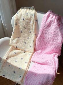 Comfortcana Summer 2 Pieces Sets Butter Yellow And Pink Wide Leg Pants Set - Pink - View 6