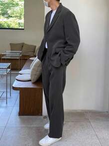 DAZY 春秋季男士纯灰色商务西装套装 商务着装 - 灰色 - 查看 2