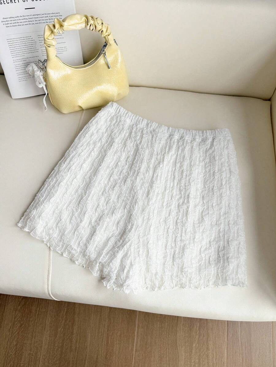 SHEIN Privé 大码纯色纹理紧身裤，休闲百搭