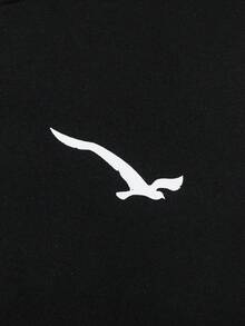 SHEIN Teen Boys Casual Street Bird Print Solid Color Versatile Comfortable Plain Long Sleeve Bomber Jacket And Long Pants Set, Suitable For Commuting, School, Casual, Holiday, Sports, Party, Fall Autumn And Winter Seasons Boys Sweatsuits Set Boy Teen 2pc Sets Tracksuit Jogging Track Suit For Teen Boys Boys Autumn Winter Casual Two Piece Set