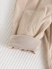 Cozy Pixies Pantalones casuales de unicolor para bebé niño con cintura elástica y bolsillos laterales, versátiles y cómodos - Caqui - Ver 7